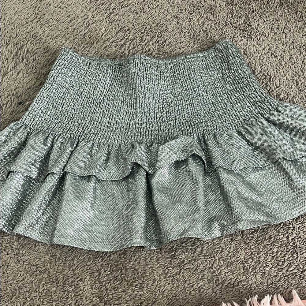 Silver Ruffle Skirt